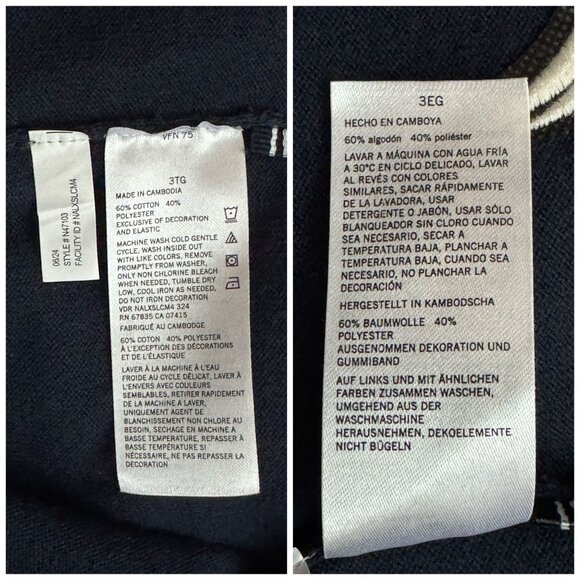 Nautica Navtech Full Zip Sweater Navy Blue Cotton Blend Lightweight MEN's SZ 3XL - Picture 7 of 8